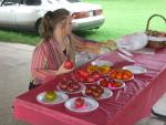 Suze placing tomatoes (CIMG2904)